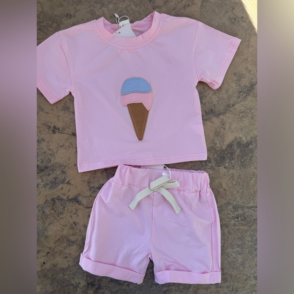 Pink Ice Cream Toddler Outfit